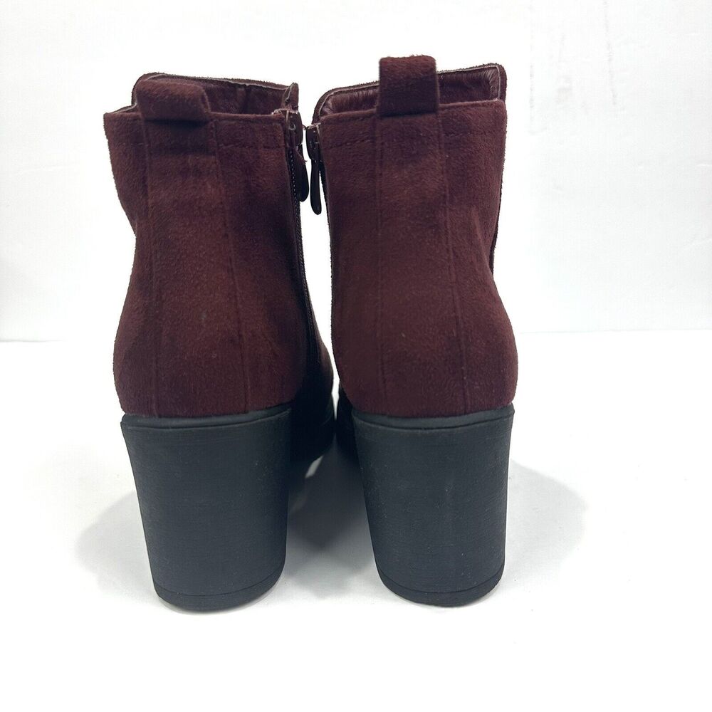 DREAM PAIRS Zoey-1 Womens Burgundy Chunky Heel Ankle Booties Shoes Sz 8.5 - Picture 8 of 14